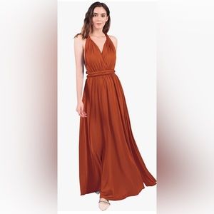 IWEMEK DARK RUST COLORED CONVERTIBLE FORMAL DRESS NWT SZ M